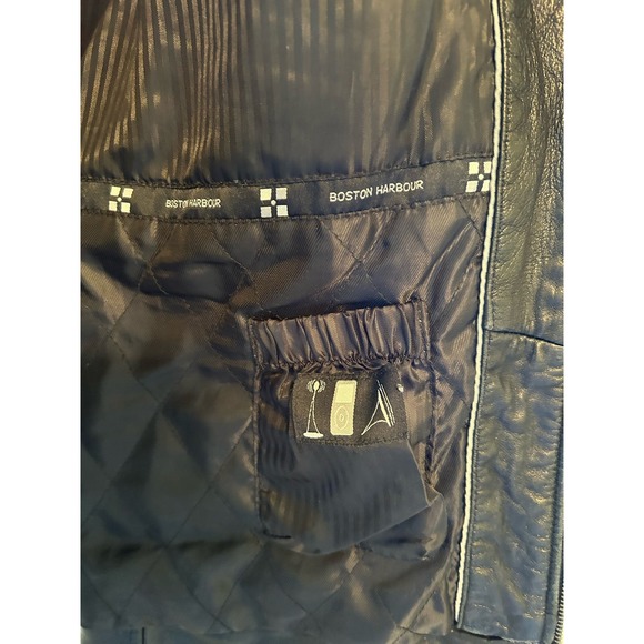 Boston Harbour Outdoorwear Mens Leather Coat Black Leather Vintage - Picture 5 of 6